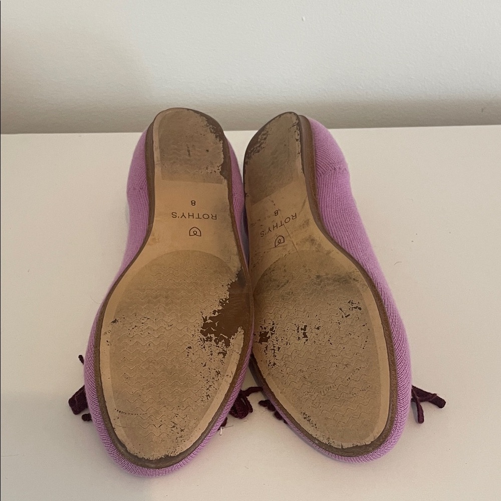 Rothy's Lavender Knit Loafers with Burgundy Tassels size 8 - Picture 9 of 10